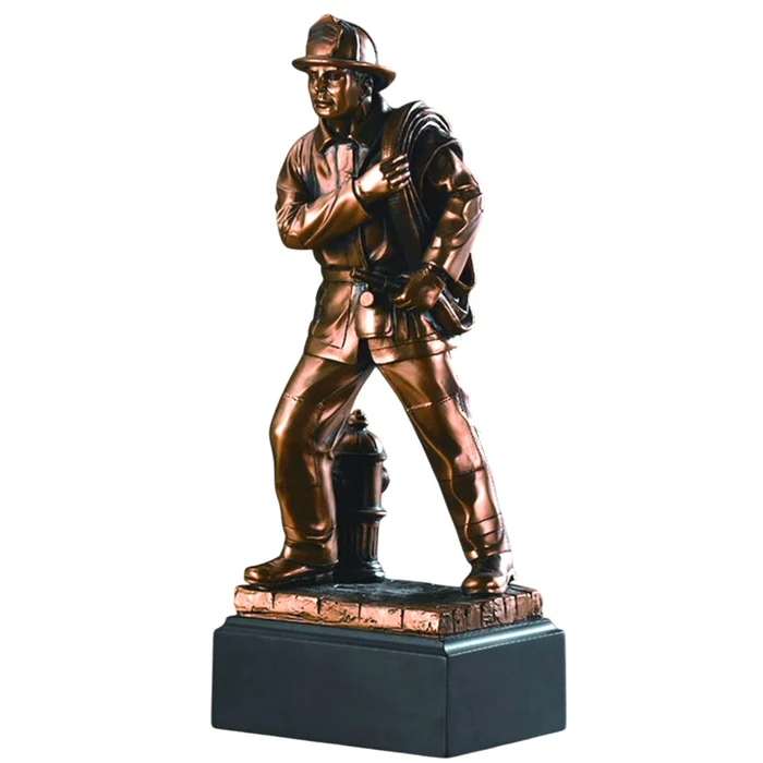 11.5″ Firefighter Statue – Bronze Finish