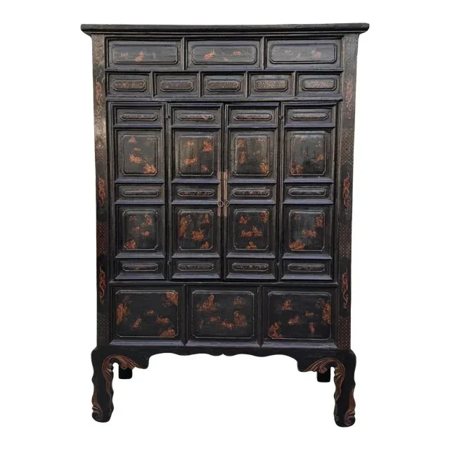 18th C Style Chinese Ming Chinoiserie Cabinet by Burton-Ching