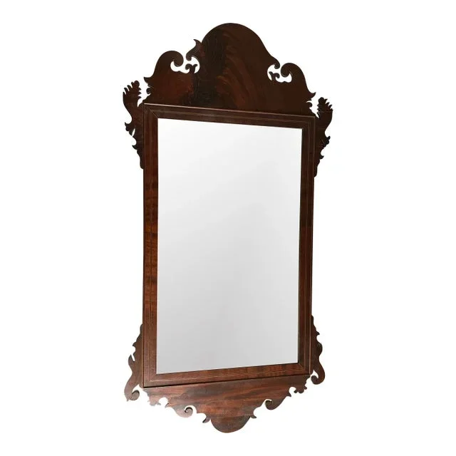18th Century Flame Mahogany Chippendale Mirror