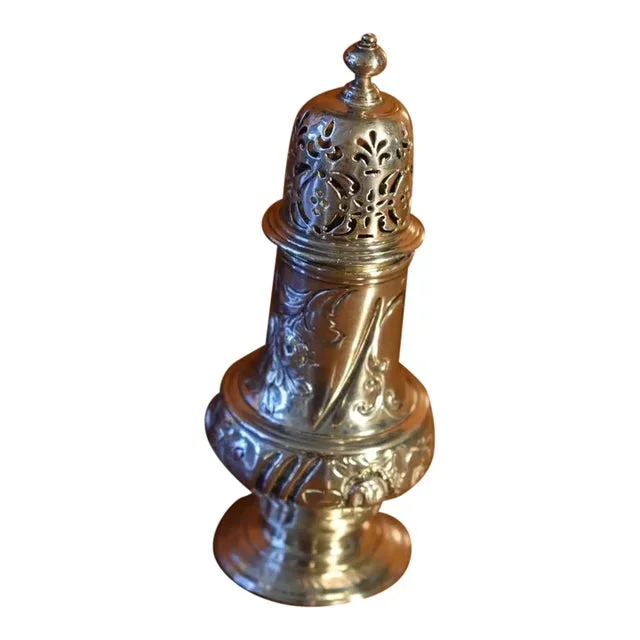 18th Century Sterling Silver Castor in Baluster Form
