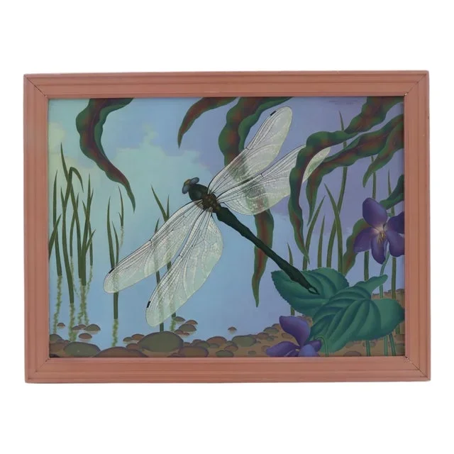 1934 Signed Oil on Canvas Titled “Dragon Fly”