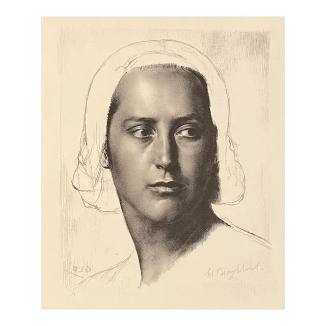 1944 Gerald Brockhurst Portrait Lithograph