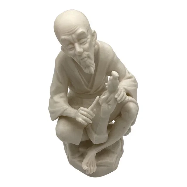 1950s China Ardalt Porcelain Asian Man Lenwile Japanese Parian Style Figurine