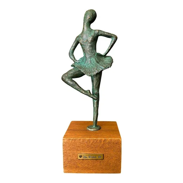 1960s Mid Century Rare Bronze Ballerina Statue