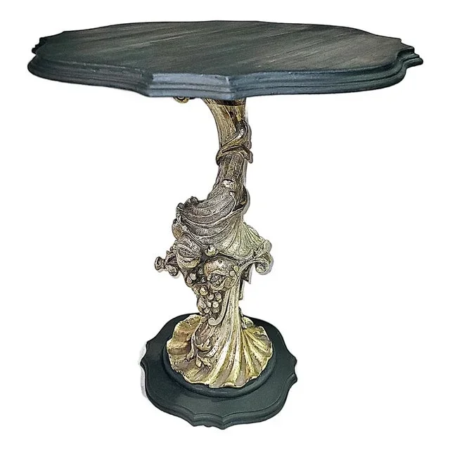 1960s Rococo Painted & Silvered Side Table