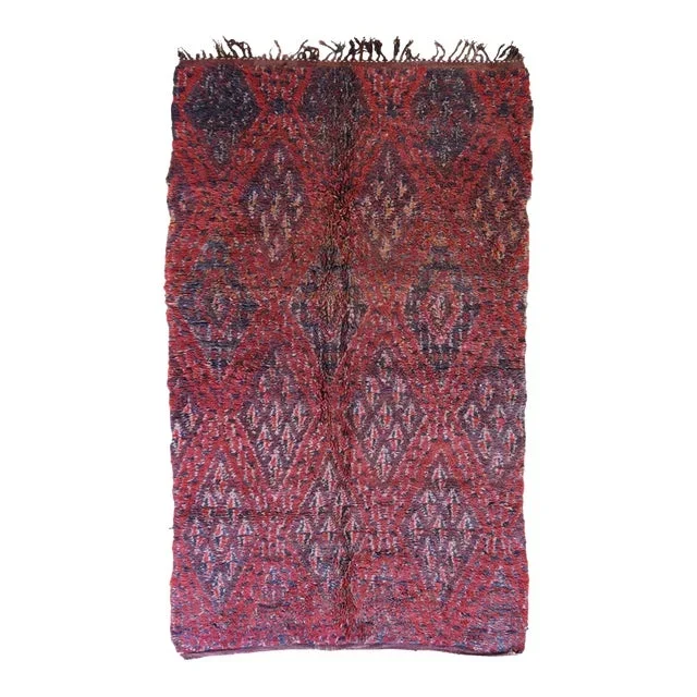 1970s Beni MGuild Moroccan Red Wool Rug – 11 X 6 Ft