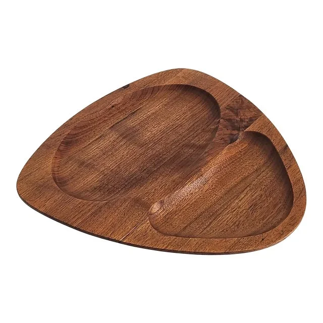 1970s Triangular Teak Wood Snack/Charcuterie Board
