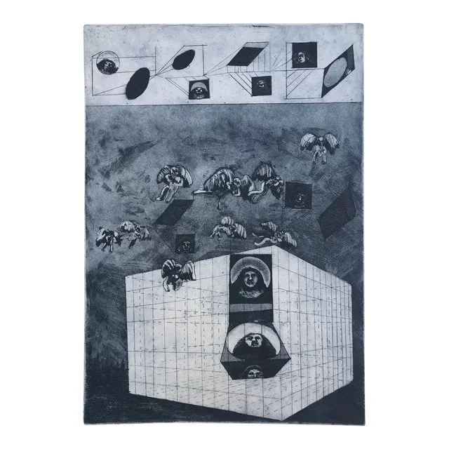 1973 Adrienne Anderson Double Vision Etching