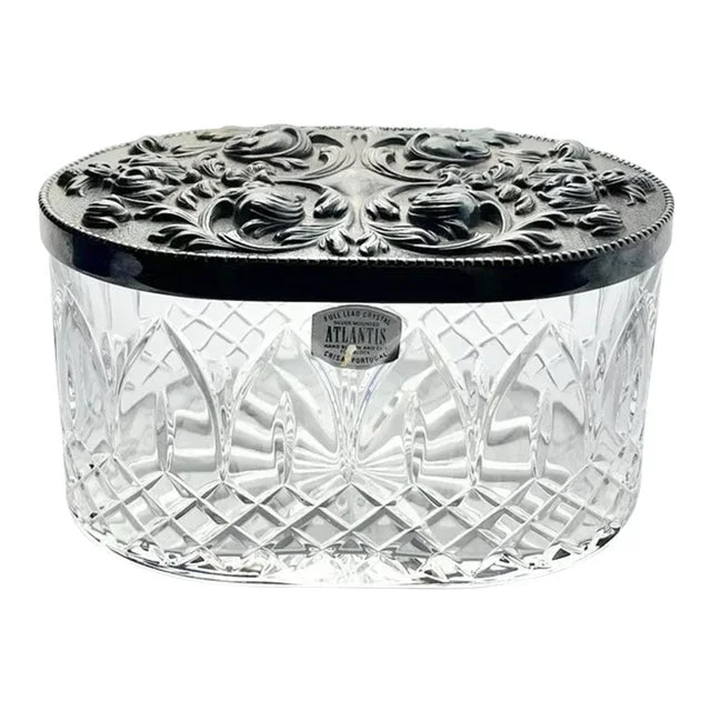 1990s Atlantis “Chartres” Crystal Oval Box