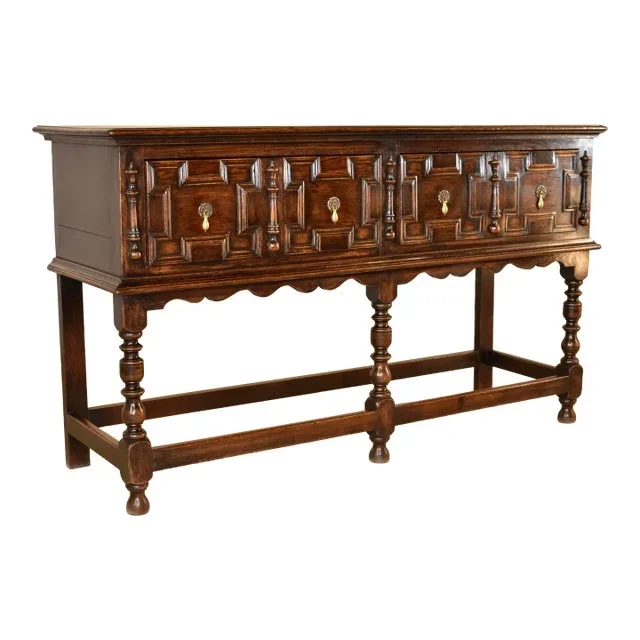 19th Century Oak Geometric Sideboard From England