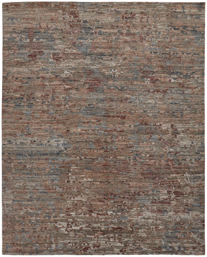 2′ x 3′ Red and Blue Wool Abstract Hand Knotted Area Rug