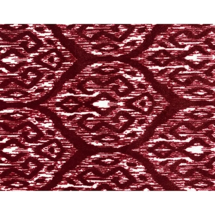 2′ x 3′ Red and White Ikat Tufted Washable Non Skid Area Rug