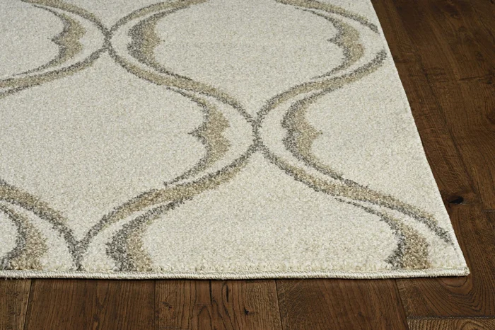 2′ x 4′ Sand Wavy Line Pattern Accent Rug
