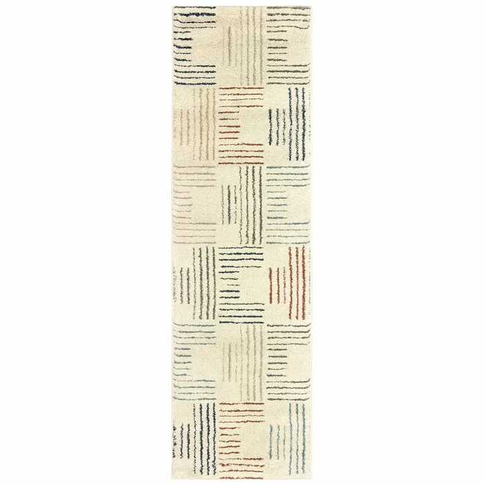 2′ x 8′ Ivory Multi Neutral Tone Scratch Indoor Runner Rug