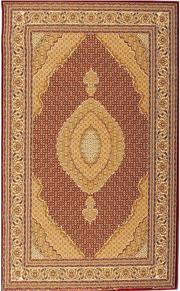 2′ x 8′ Red and Beige Medallion Runner Rug