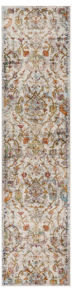 2′ x 9′ Beige Abstract Garden Runner Rug