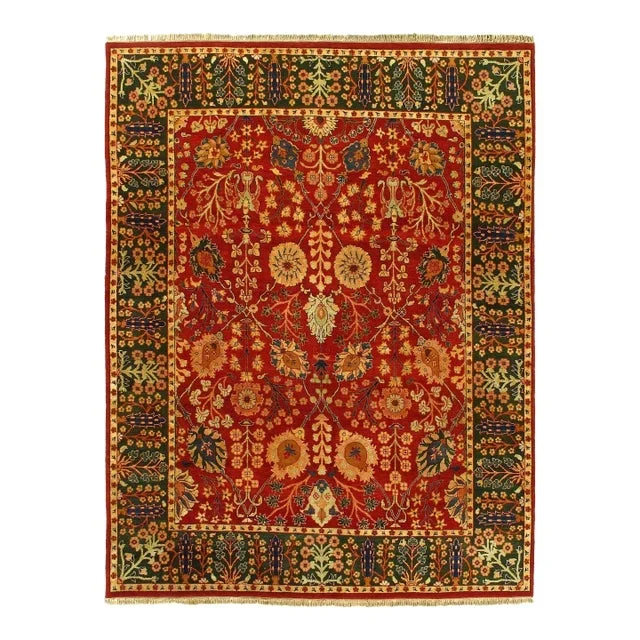 2020s Fine Hand Knotted Indian Agra Rug