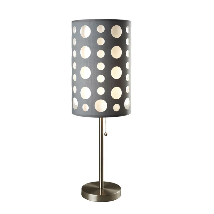 33″ Gray and White Mod Dot Novelty Table Lamp