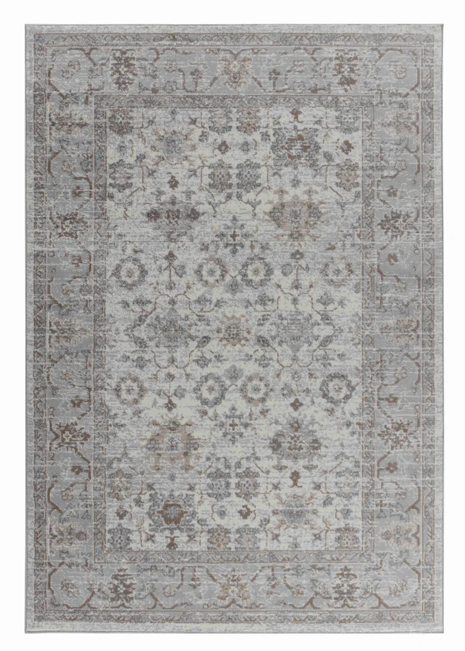 4′ x 6′ Grey Oriental Area Rug