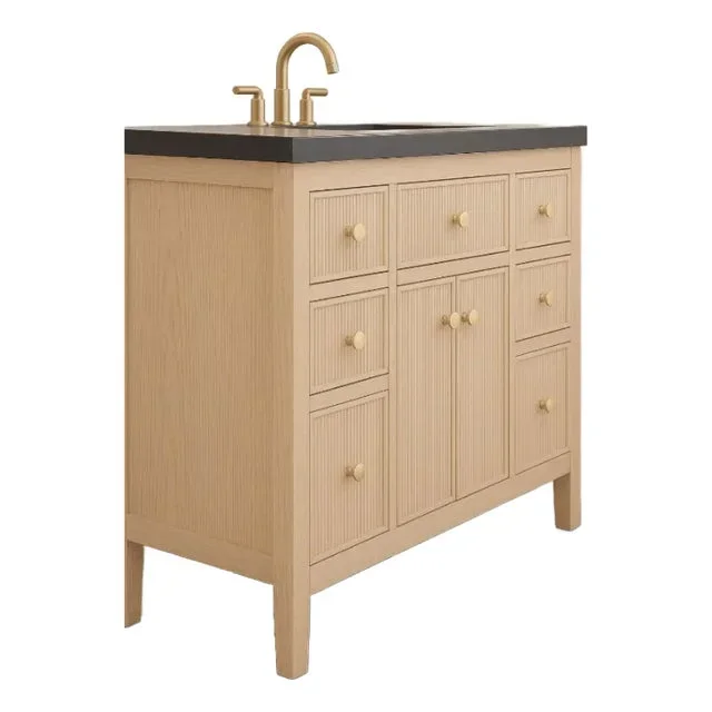 48″ Inset Reeded Fluted Style Single Bathroom Vanity