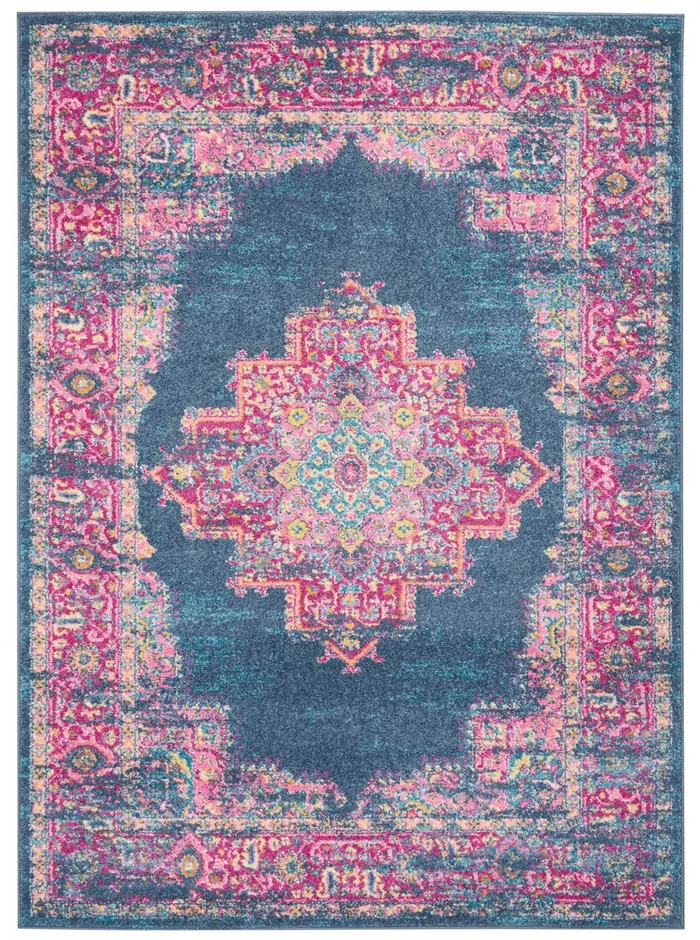 5′ x 7′ Blue Power Loom Polypropylene Area Rug