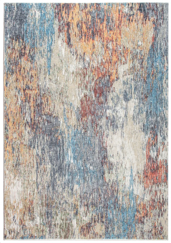 5′ x 8′ Blue & Beige Abstract Dhurrie Area Rug