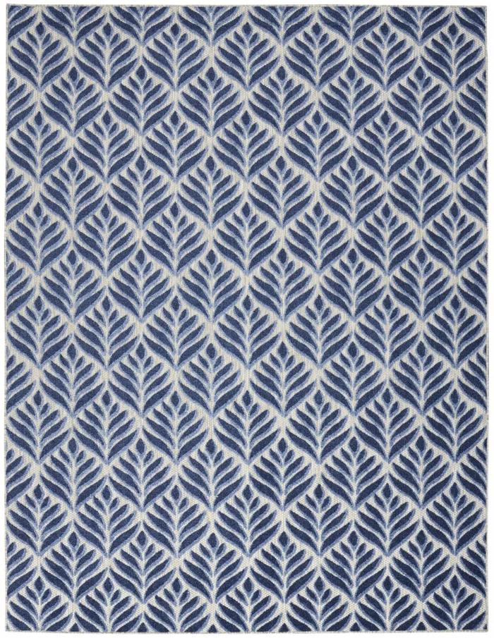 5′ x 8′ Blue Floral Stain Resistant Non Skid Area Rug