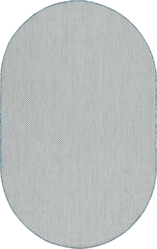 5′ x 8′ Blue Geometric Power Loom Area Rug