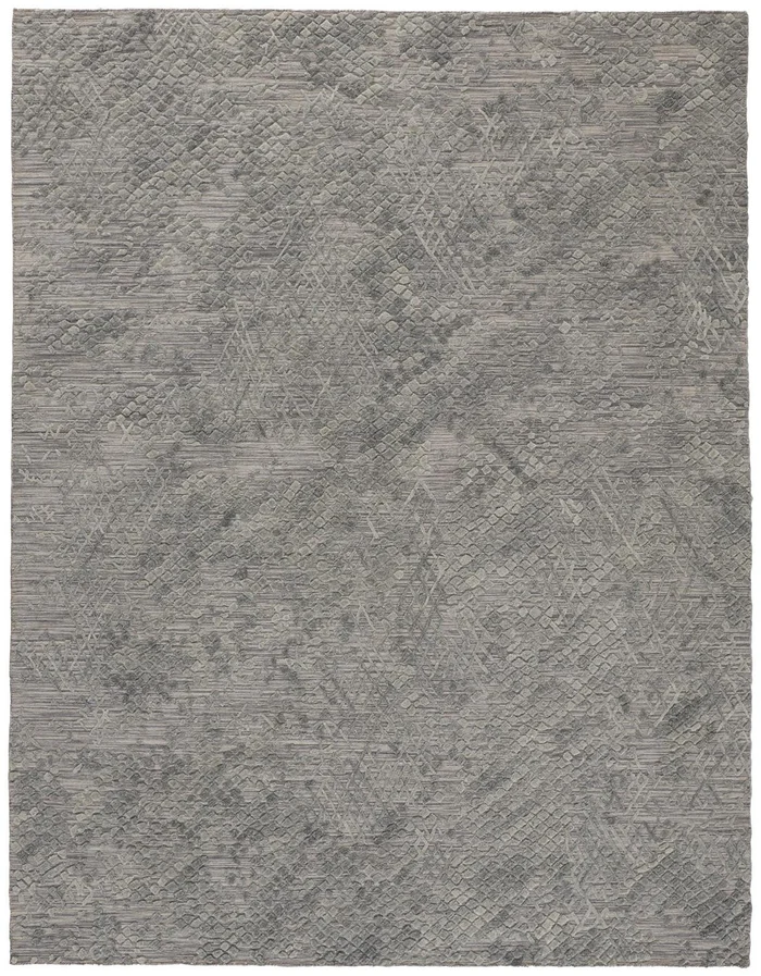 5′ x 8′ Gray Abstract Hand Woven Area Rug