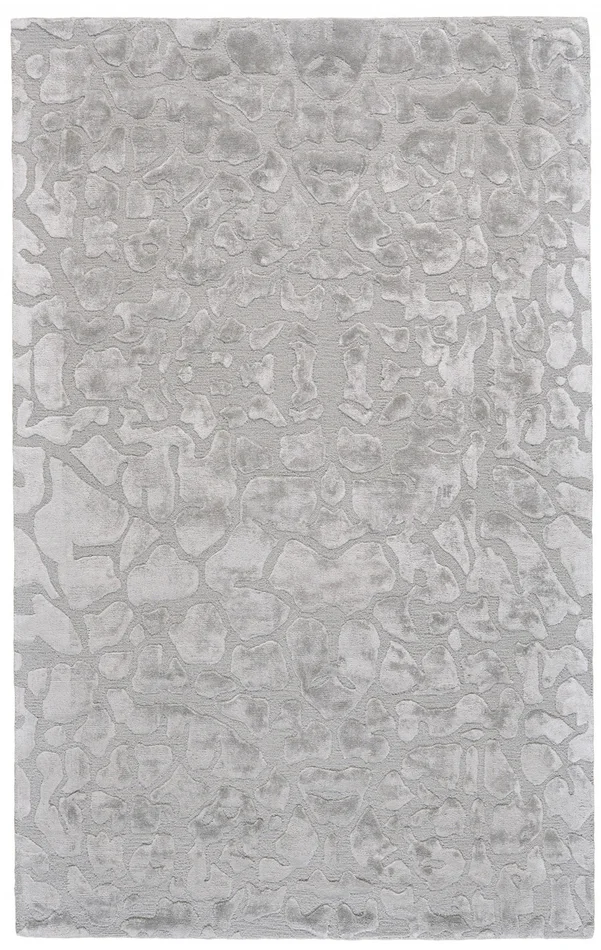 5′ x 8′ Gray and Silver Abstract Tufted Handmade Area Rug