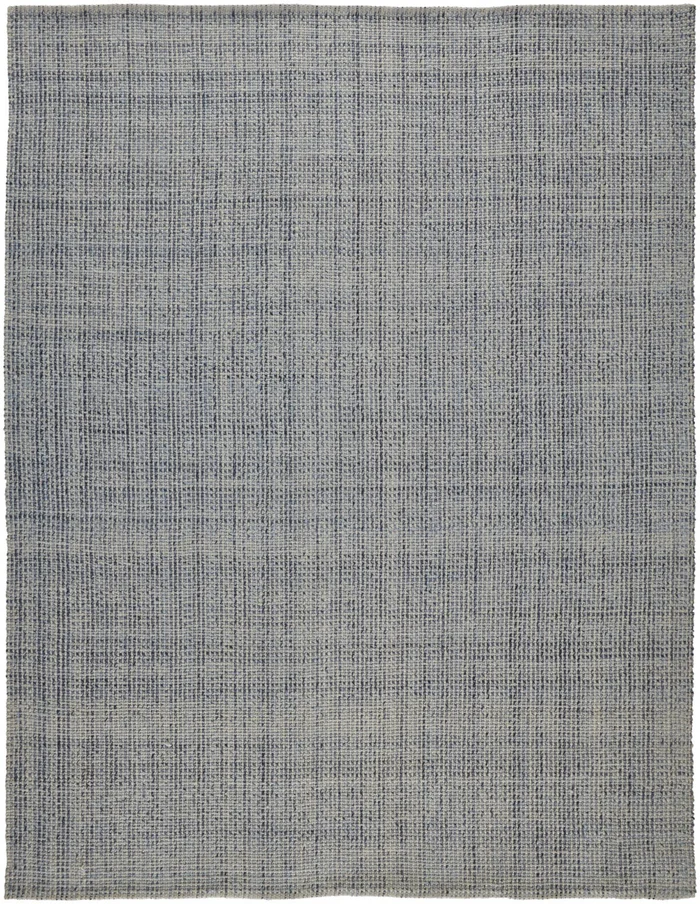 5′ x 8′ Gray Ivory and Blue Hand Woven Area Rug