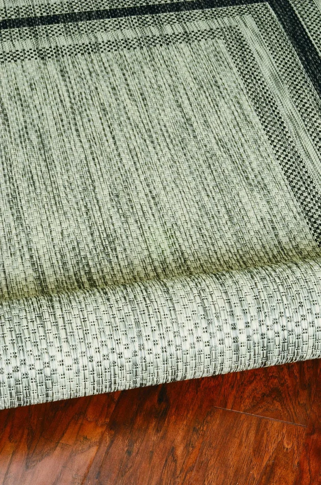5′ x 8′ Grey Bordered Area Rug