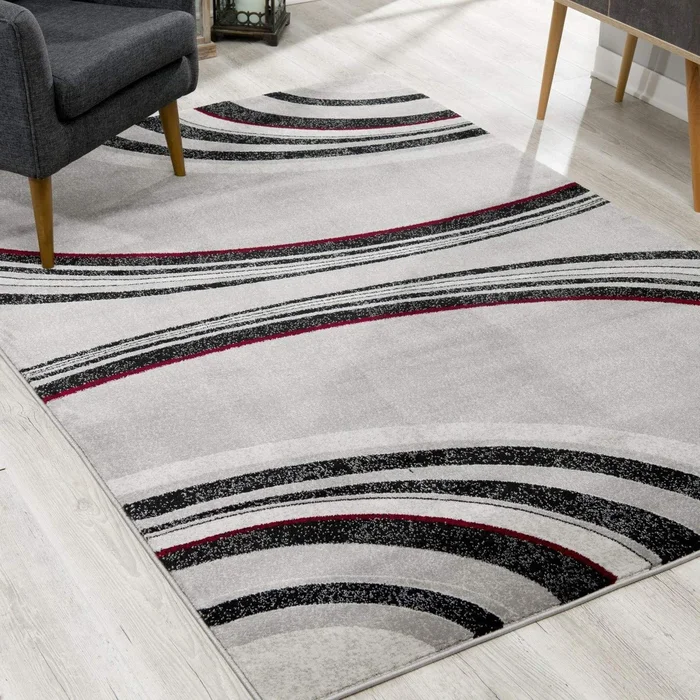 6′ x 9′ Gray Abstract Dhurrie Polypropylene Area Rug