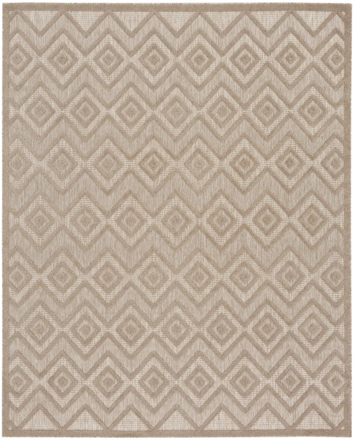 7′ x 10′ Beige Geometric Flat Weave Area Rug