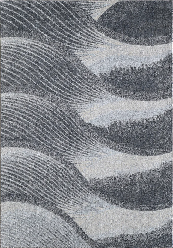 7′ x 10′ Blue and Gray Abstract Dhurrie Area Rug