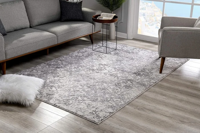 7′ x 10′ Cream Toile Power Loom Area Rug