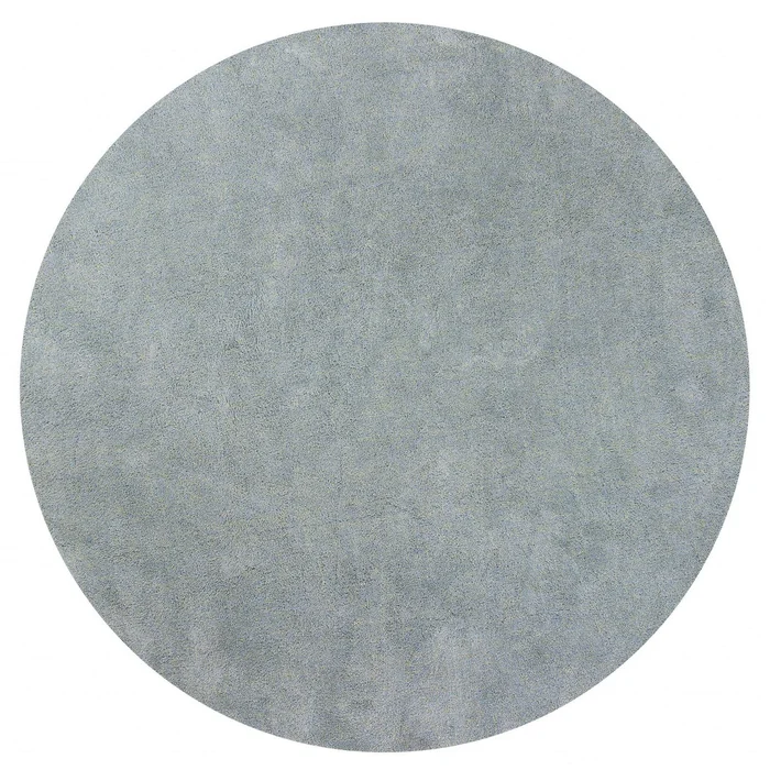 8′ Round Polyester Blue Heather Area Rug