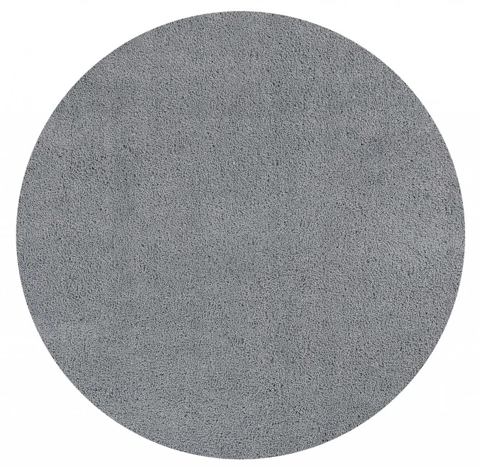 8′ Round Polyester Grey Area Rug