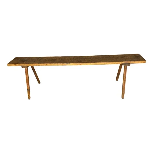 8′ Rustic American Chestnut Trestle Work (Console) Table Deep Patina