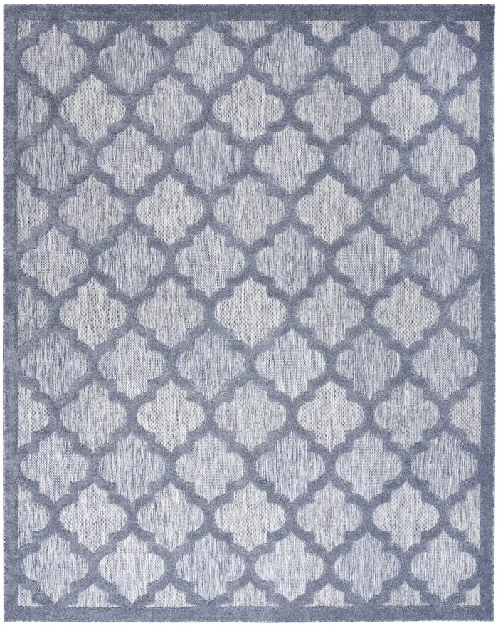 8′ x 10′ Blue Geometric Flat Weave Area Rug