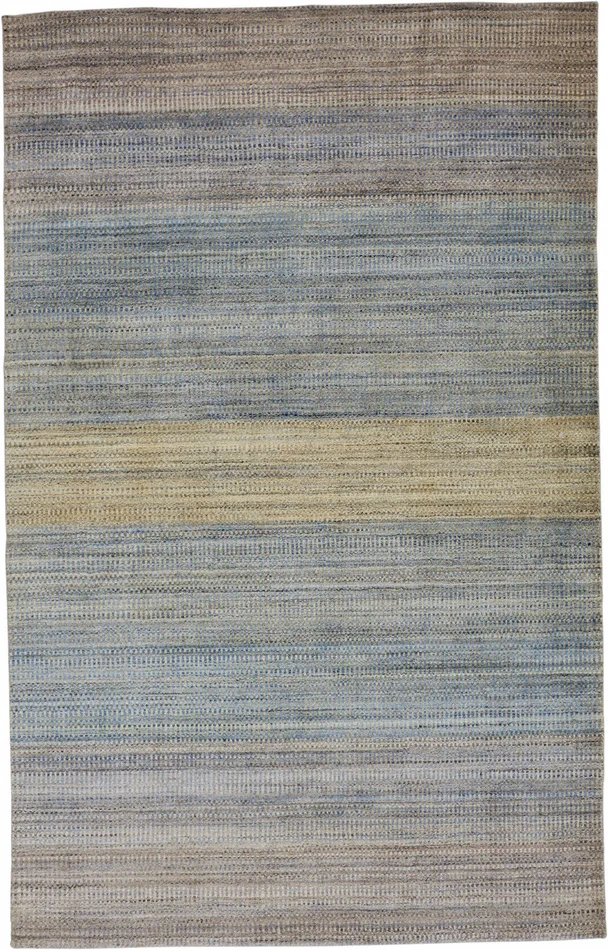 8′ x 11′ Blue Purple and Tan Ombre Hand Woven Area Rug