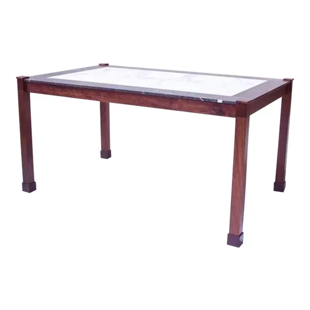 “San Miniato” Walnut & Two-Tone Marble Dining Table by Montaperto Studios, 2021