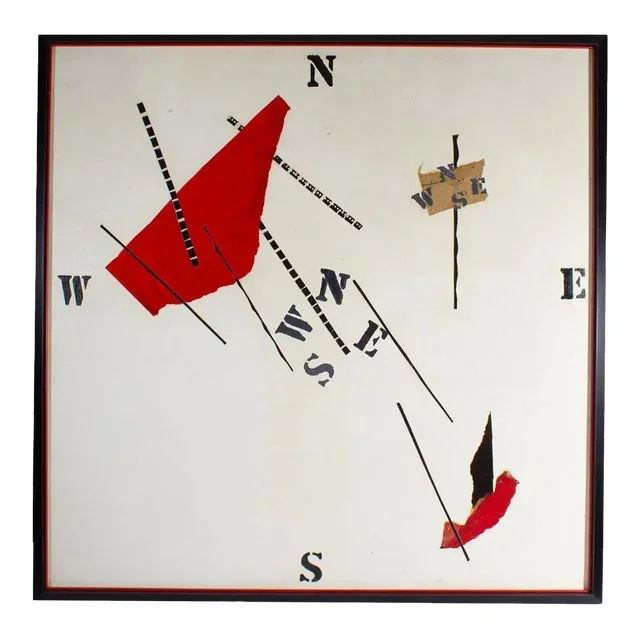 Abstract Mixed Media Collage and Painting by E. Collier