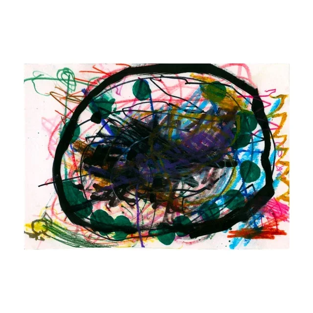 Abstract With Black Circle Giclee Print –