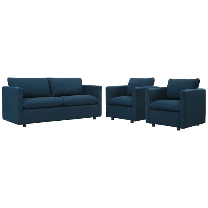 Activate 3 Piece Upholstered Fabric Set in Azure
