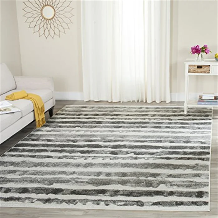 Adirondack Ivory/Charcoal Large Rectangle Rug