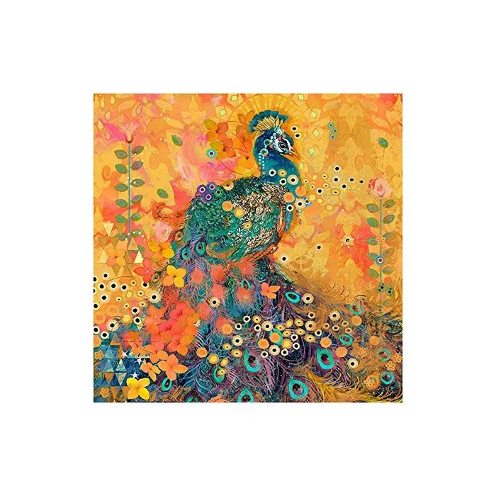 AfriKarma Peacock Painting Print on Canvas Wrapped Artwork – Marmont Hill