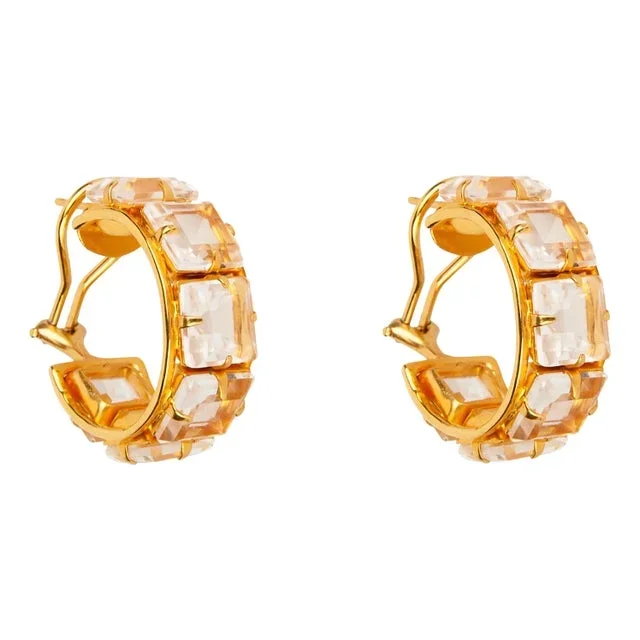 Alanna Hoops (Clear) (Pierced French Clip)