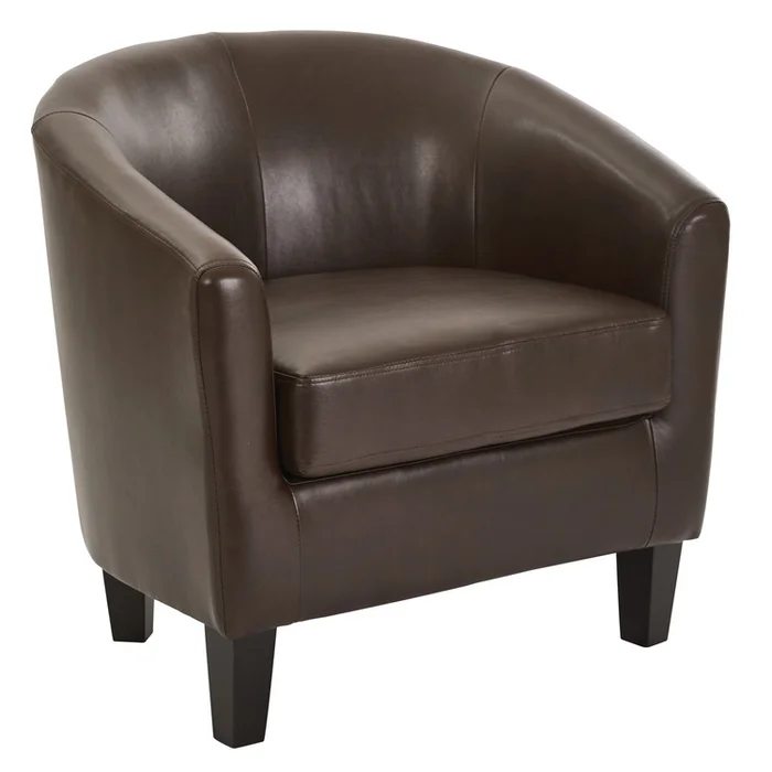 American Furniture Classics OS Home and Office Furniture Model ETN-PD24 Cocoa Colored Faux Leather Club Chair