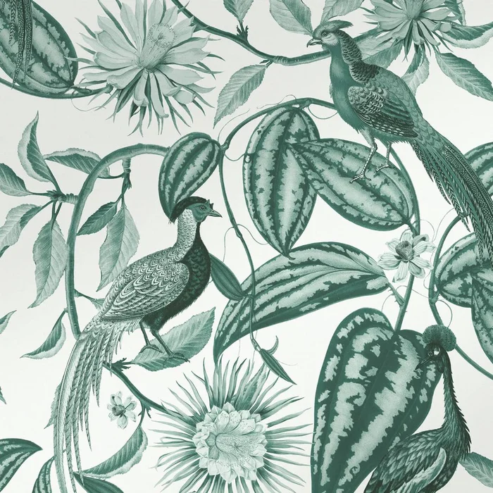 Amhersts Garden Wallpaper – Teal